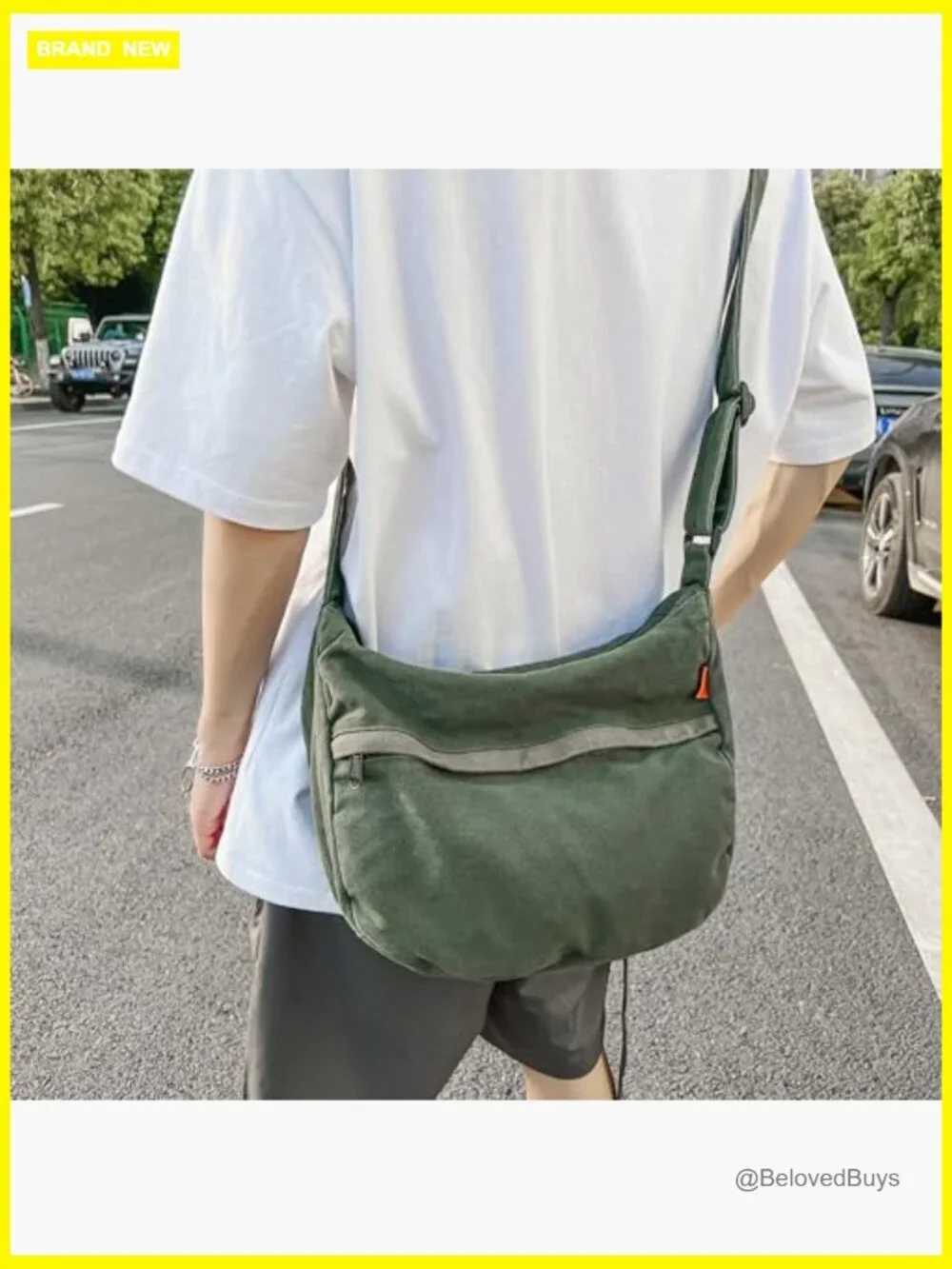 Cotton Canvas Tote Handbag Crossbody Hobo Shoulder Bag Zipper Closure